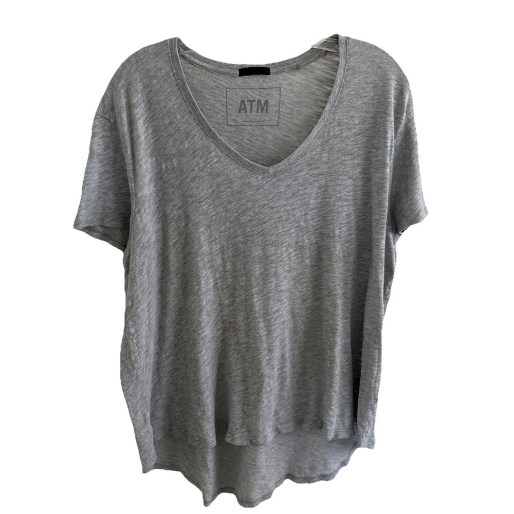 ATM Anthony Thomas Melilla Womens M/L Slub Cotton Crewneck Boyfriend Tee Relaxed